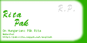 rita pak business card